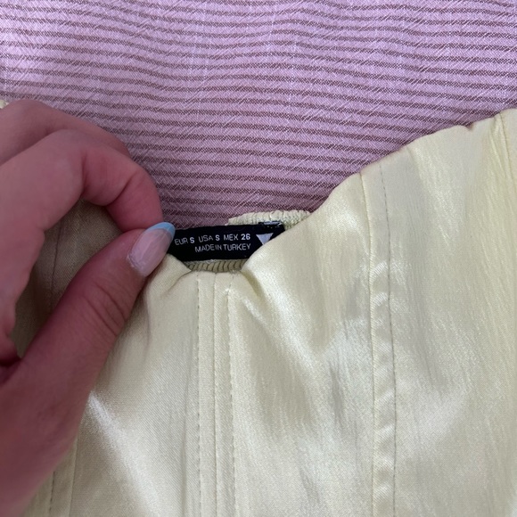 Yellow Satin Corset Tube Top - Picture 2 of 3